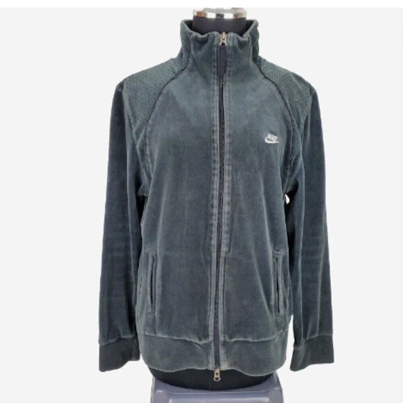 Nike Womens Viva Velour Soft Track Jacket Size Medium Full Zip - Picture 1 of 11